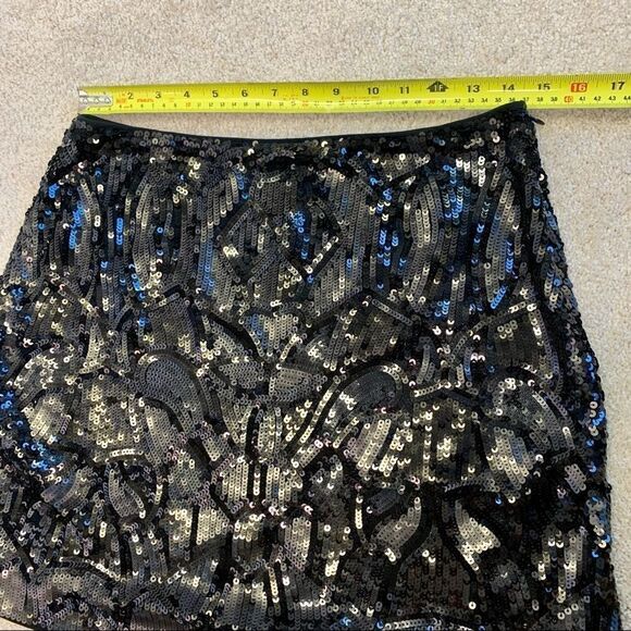Dknyc Black sequin stretchy Miniskirt size L - Picture 5 of 6